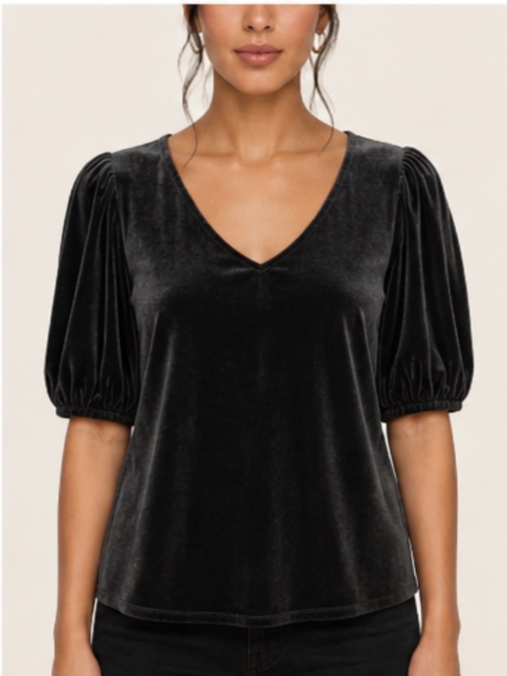 Elegant Black Velvet Top